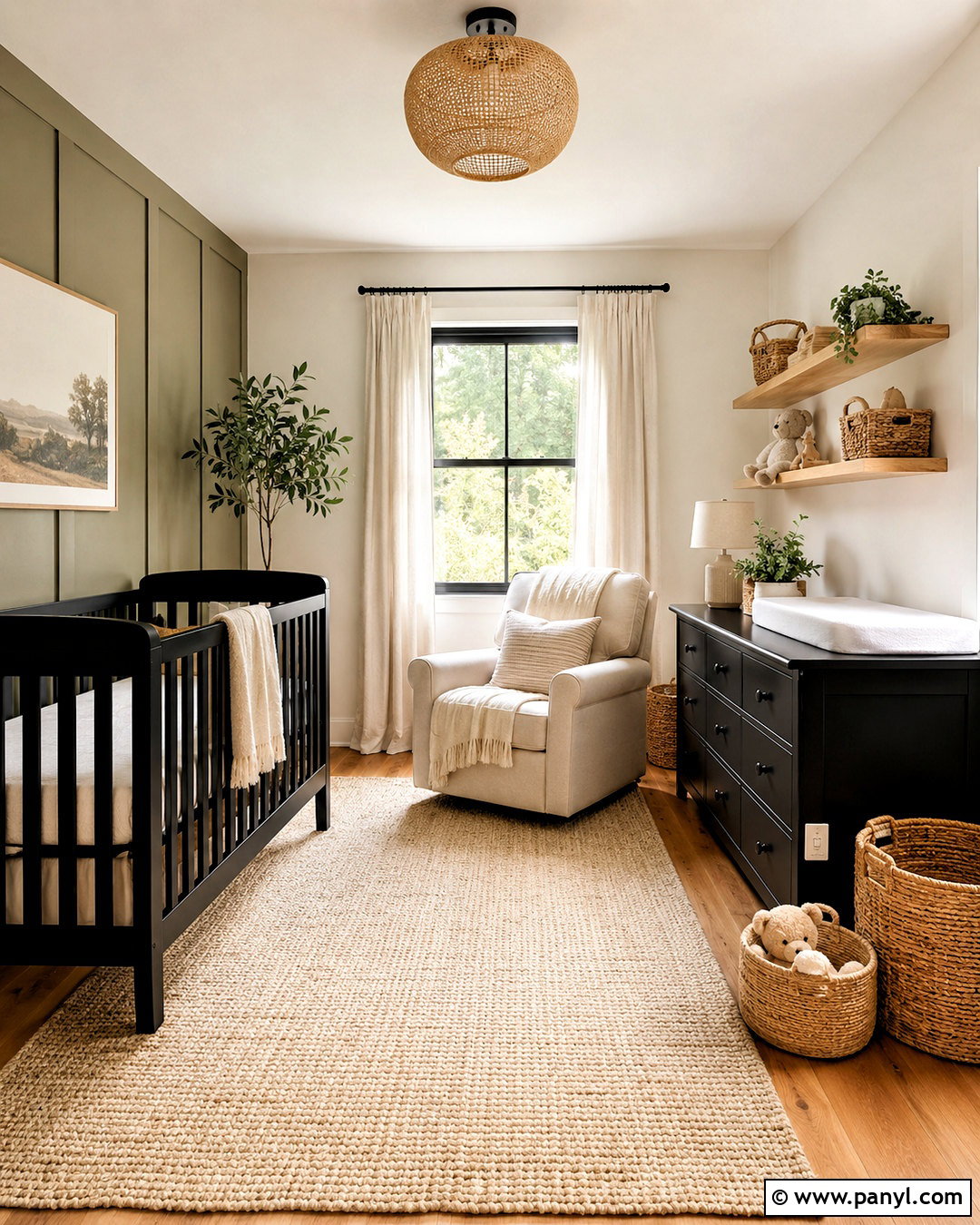Black Furniture Nursery With Natural Wood - 20 black furniture nursery ideas