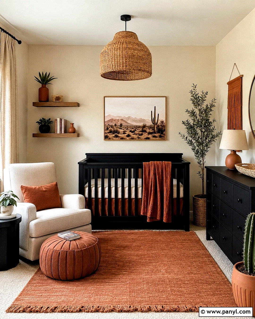Black Furniture Nursery With Terracotta Accents - 20 black furniture nursery ideas