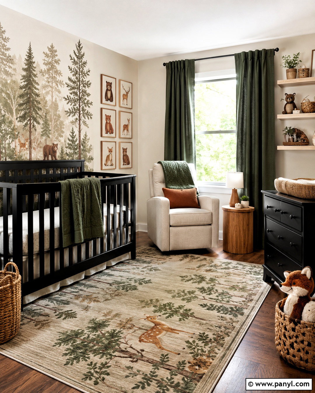 Black Furniture Nursery With Woodland Decor - 20 black furniture nursery ideas