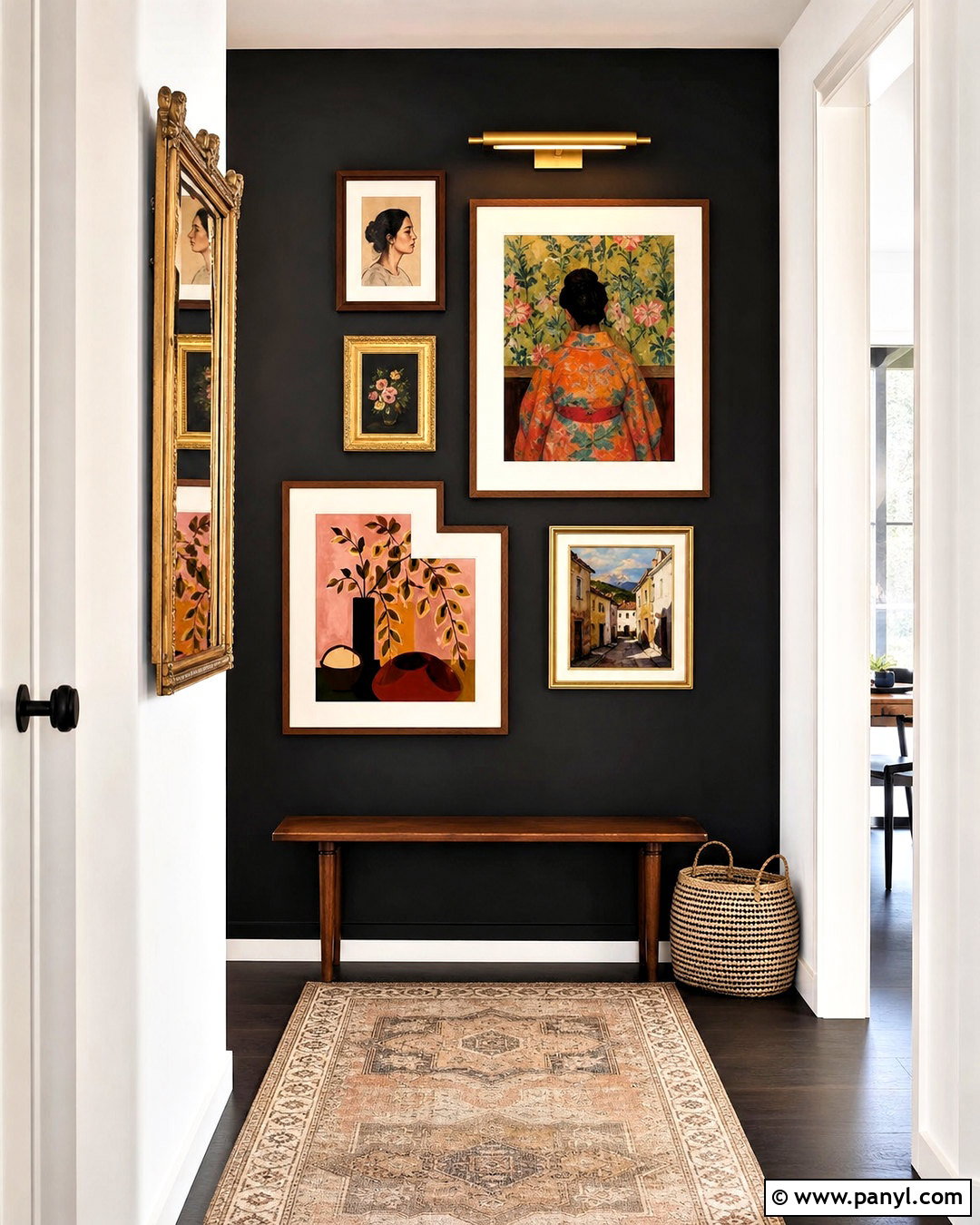 Black Gallery Accent Wall - 20 small accent wall ideas