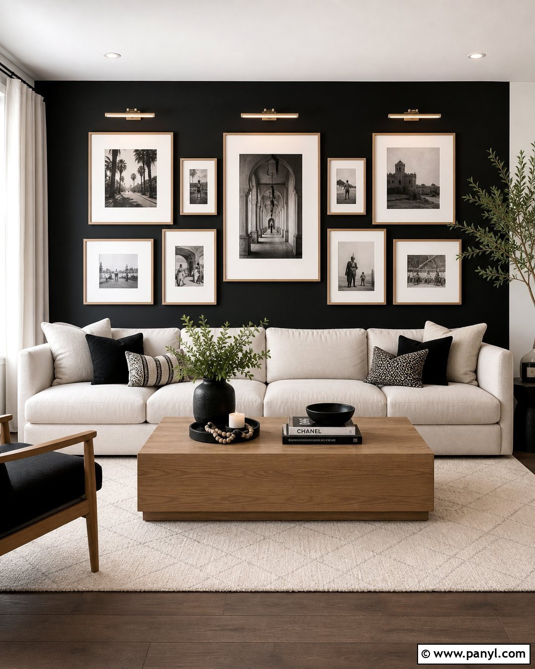 Black Gallery Accent Wall - 35 Black And White Accent Wall Ideas