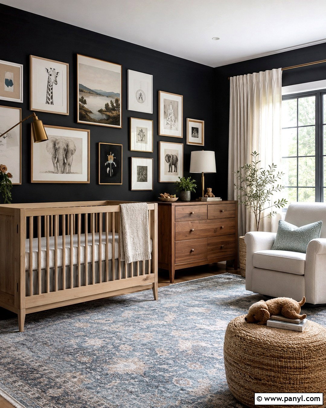 Black Gallery Nursery Wall - 20 Black Nursery Wall Ideas