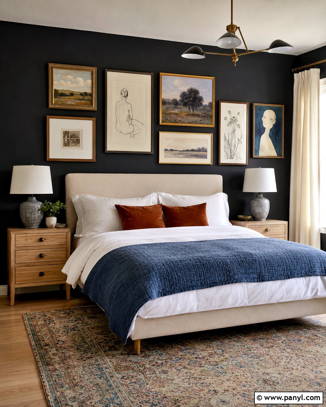 Black Gallery Wall Bedroom - 20 black wall in bedroom ideas