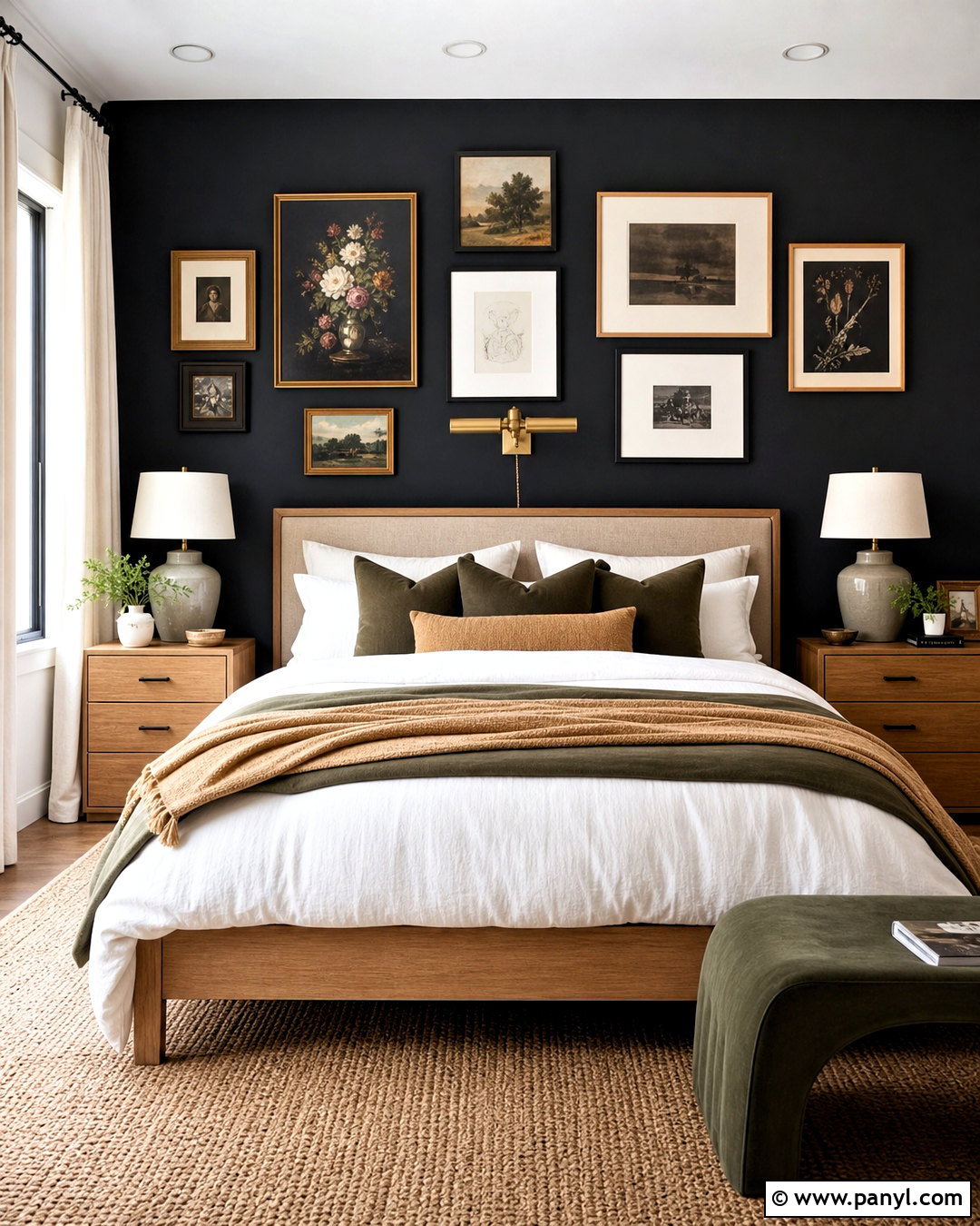 Black Gallery Wall Bedroom - 20 dark accent wall bedroom ideas