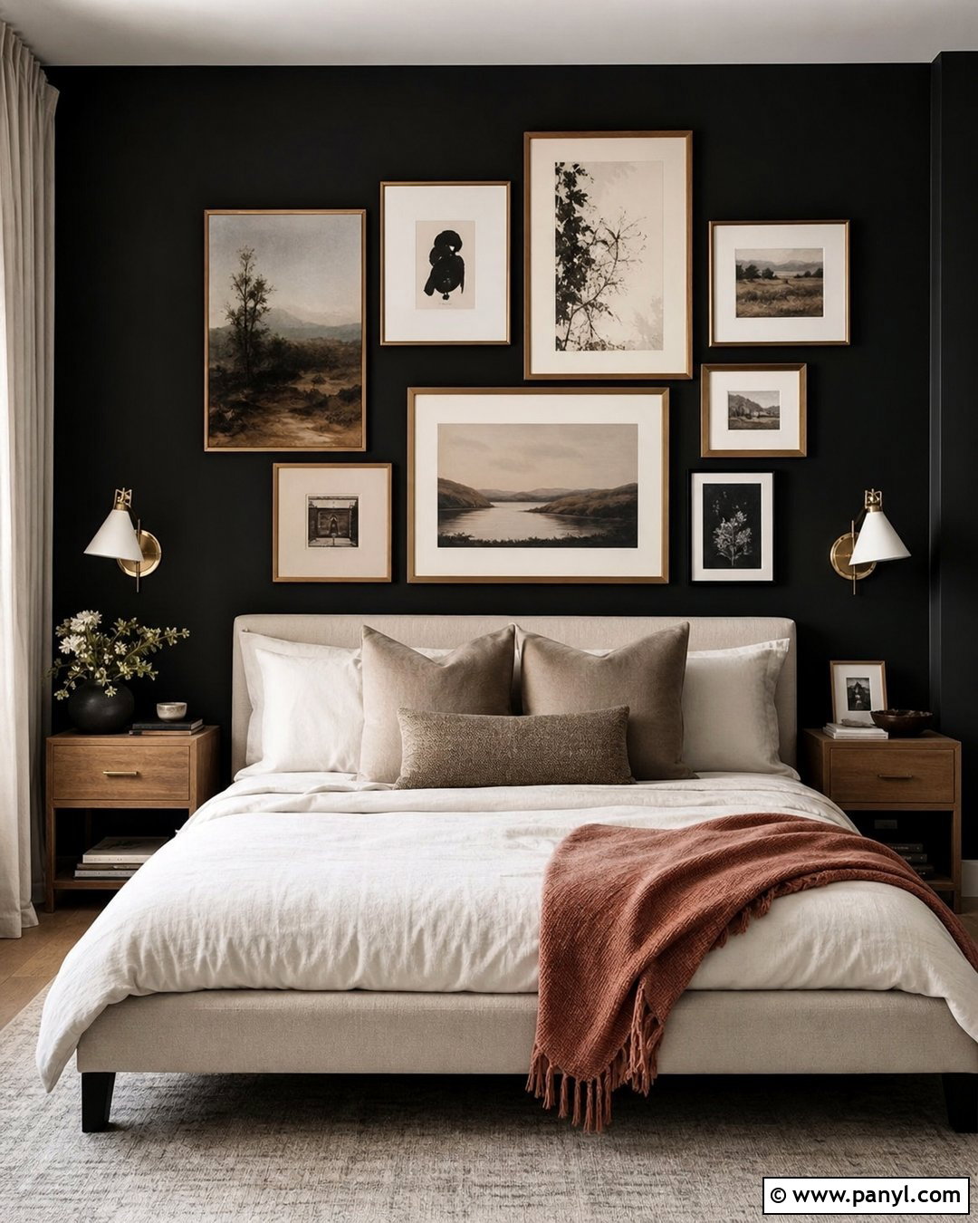 Black Gallery Wall Bedroom - 35 black feature wall bedroom ideas