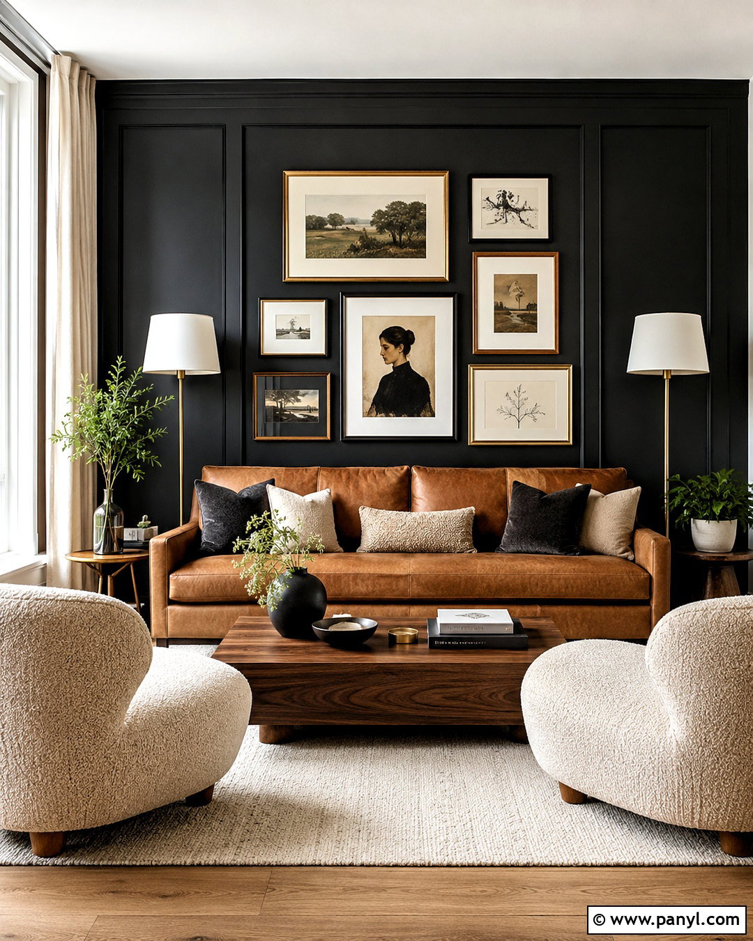Black Gallery Wall Living Room - 20 black wall ideas