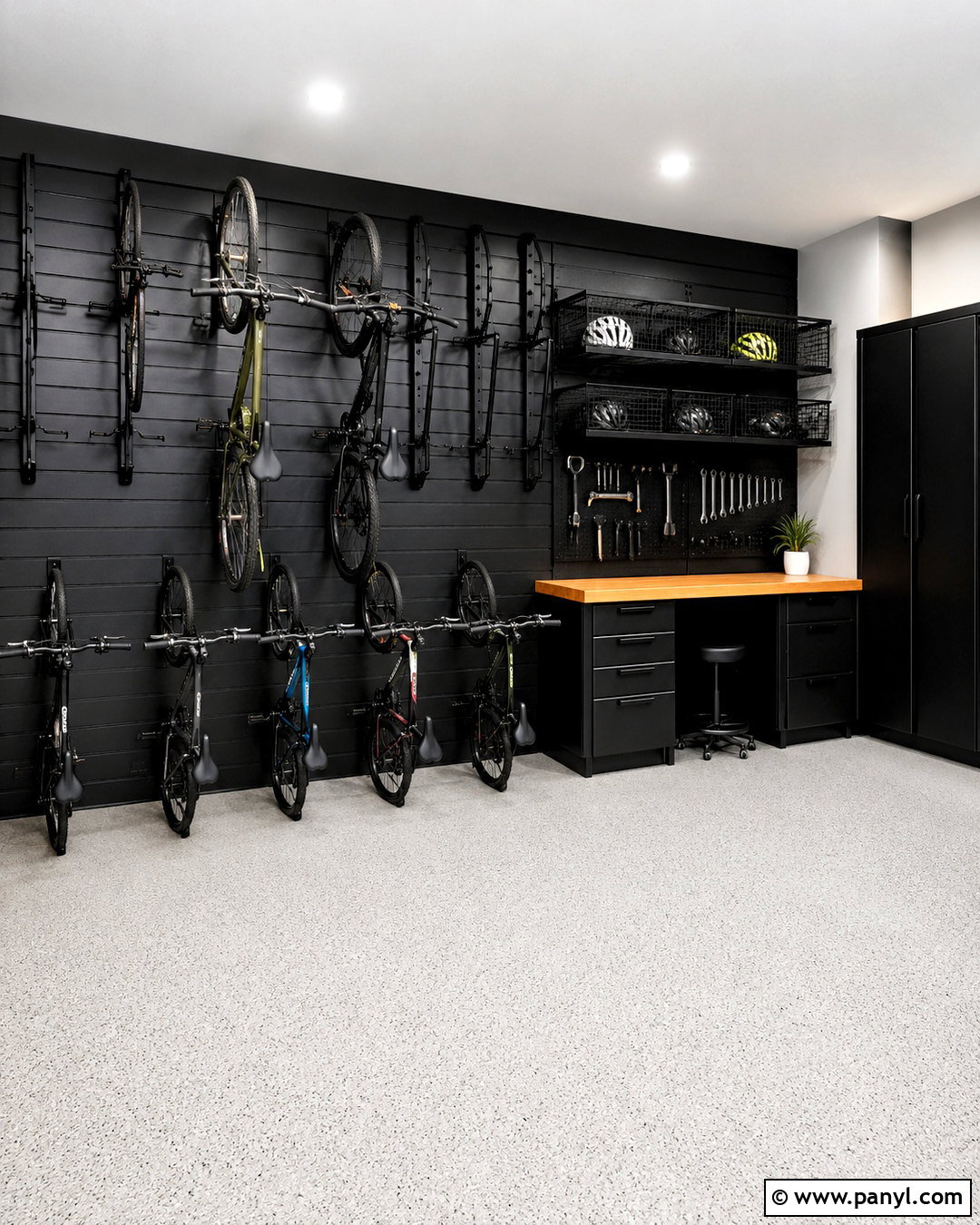 Black Garage Bike Storage - 20 black garage interior ideas
