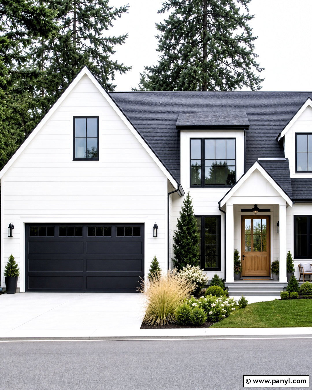 Black Garage Door With White Siding - 20 garage door painting ideas