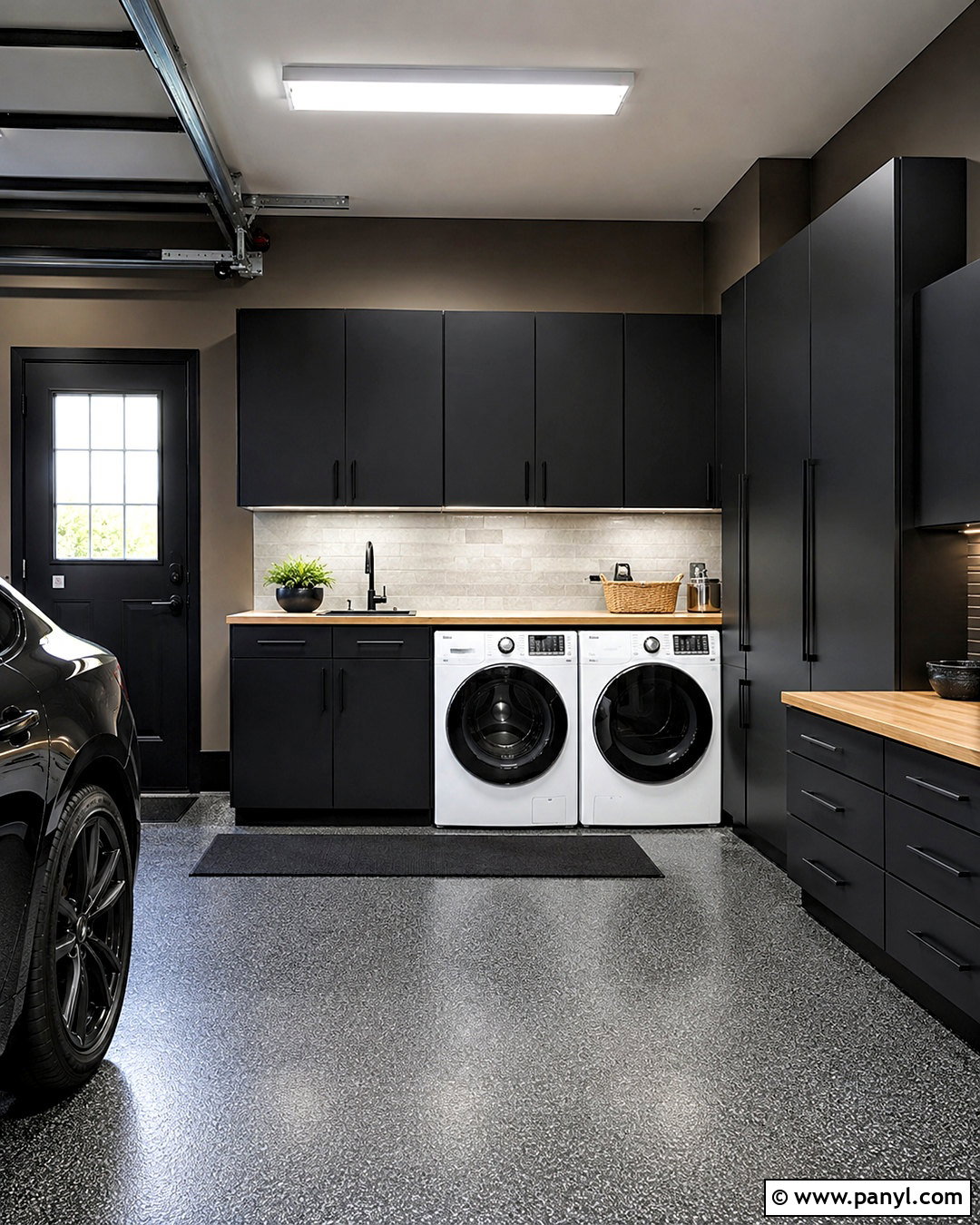 Black Garage Laundry Area - 20 black garage interior ideas