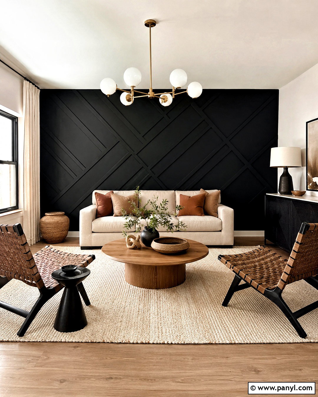 Black Geometric Accent Wall - 40 black accent walls