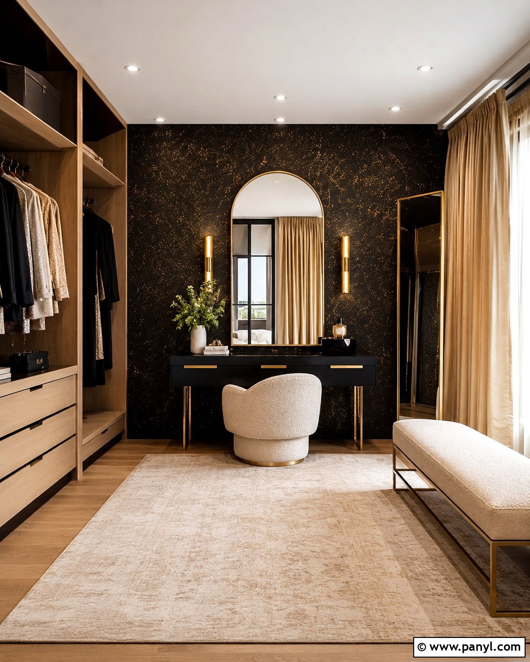 Black Glitter Dressing Room Wall - 20 Black Wall With Gold Glitter Ideas