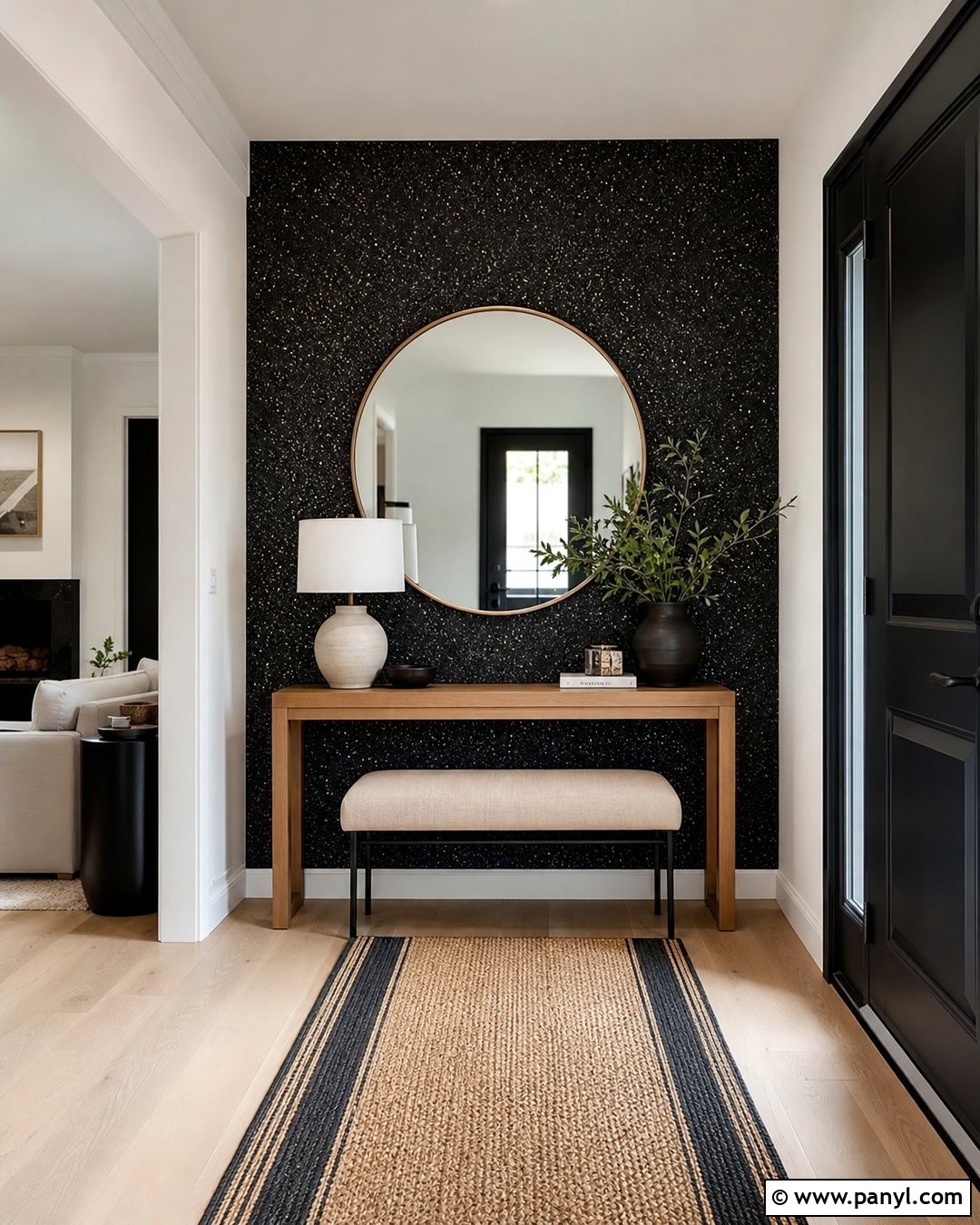 Black Glitter Entryway Wall - 30 black glitter wall ideas