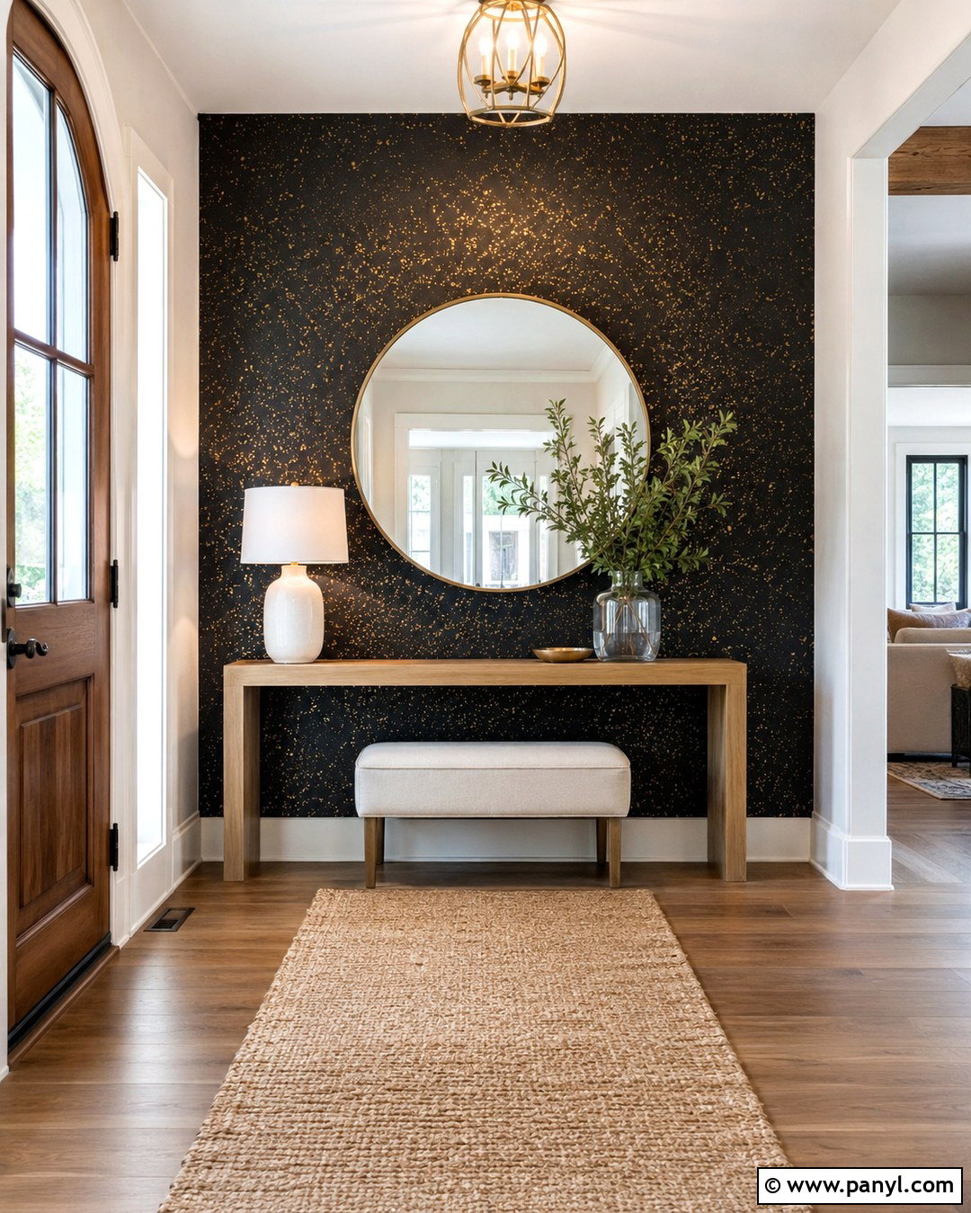 Black Glitter Entryway Wall - 20 Black Wall With Gold Glitter Ideas