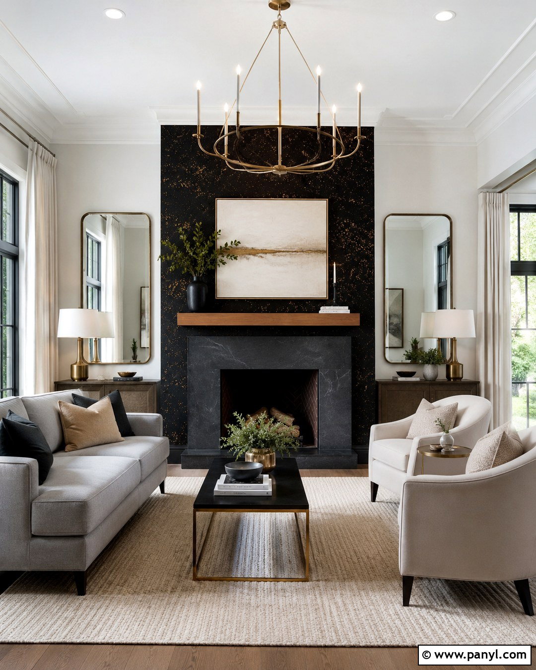 Black Glitter Fireplace Wall - 20 Black Wall With Gold Glitter Ideas