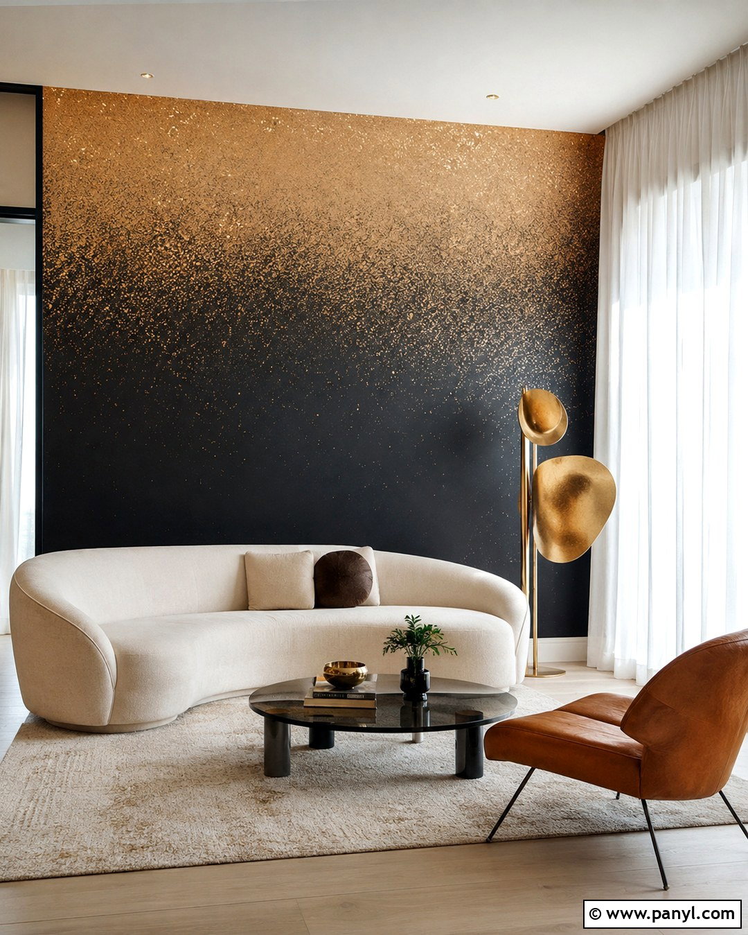 20 Black Wall With Gold Glitter Ideas for a Dazzling Luxe Look