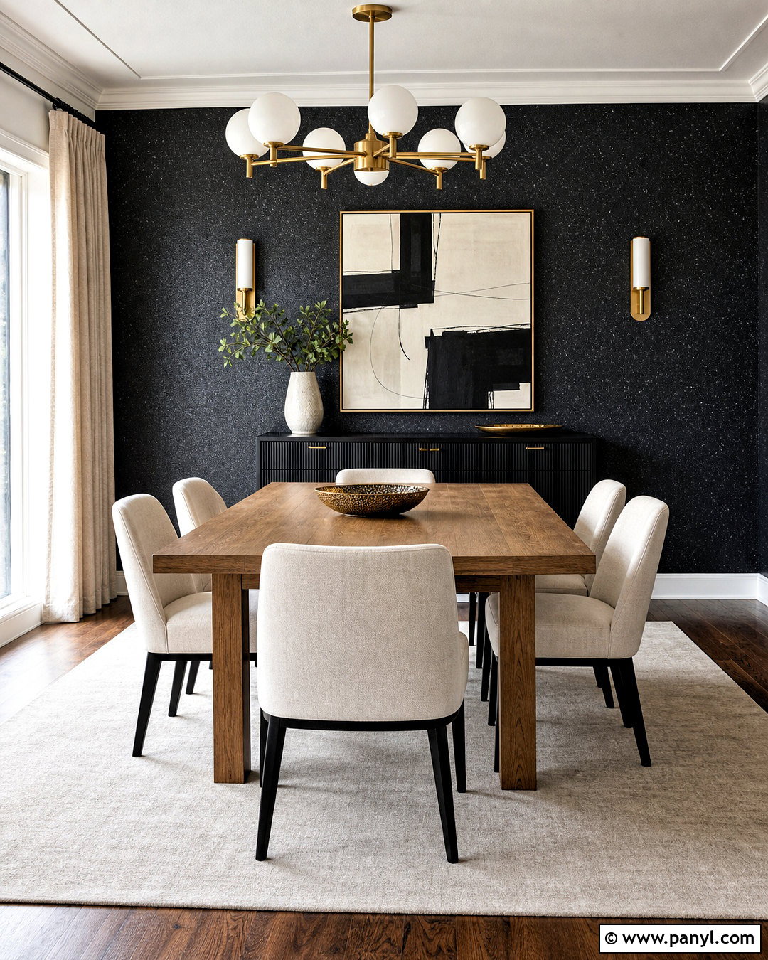 Black Glitter Wall Dining Room - 20 glitter walls