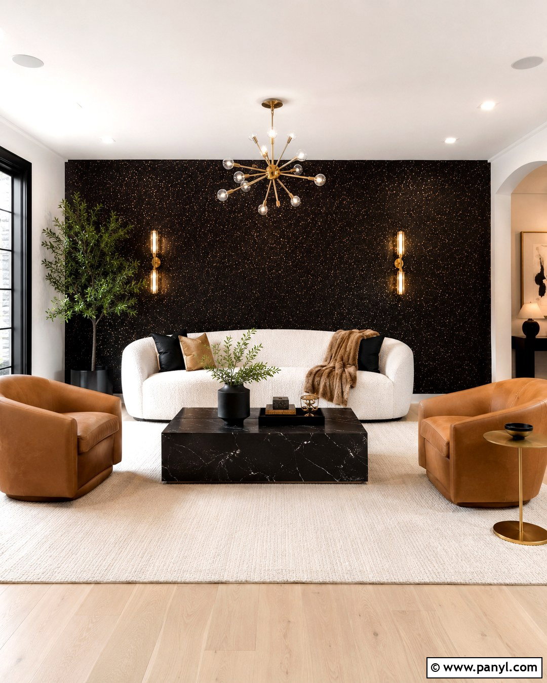 Black Glitter Wall Living Room - 20 Black Wall With Gold Glitter Ideas