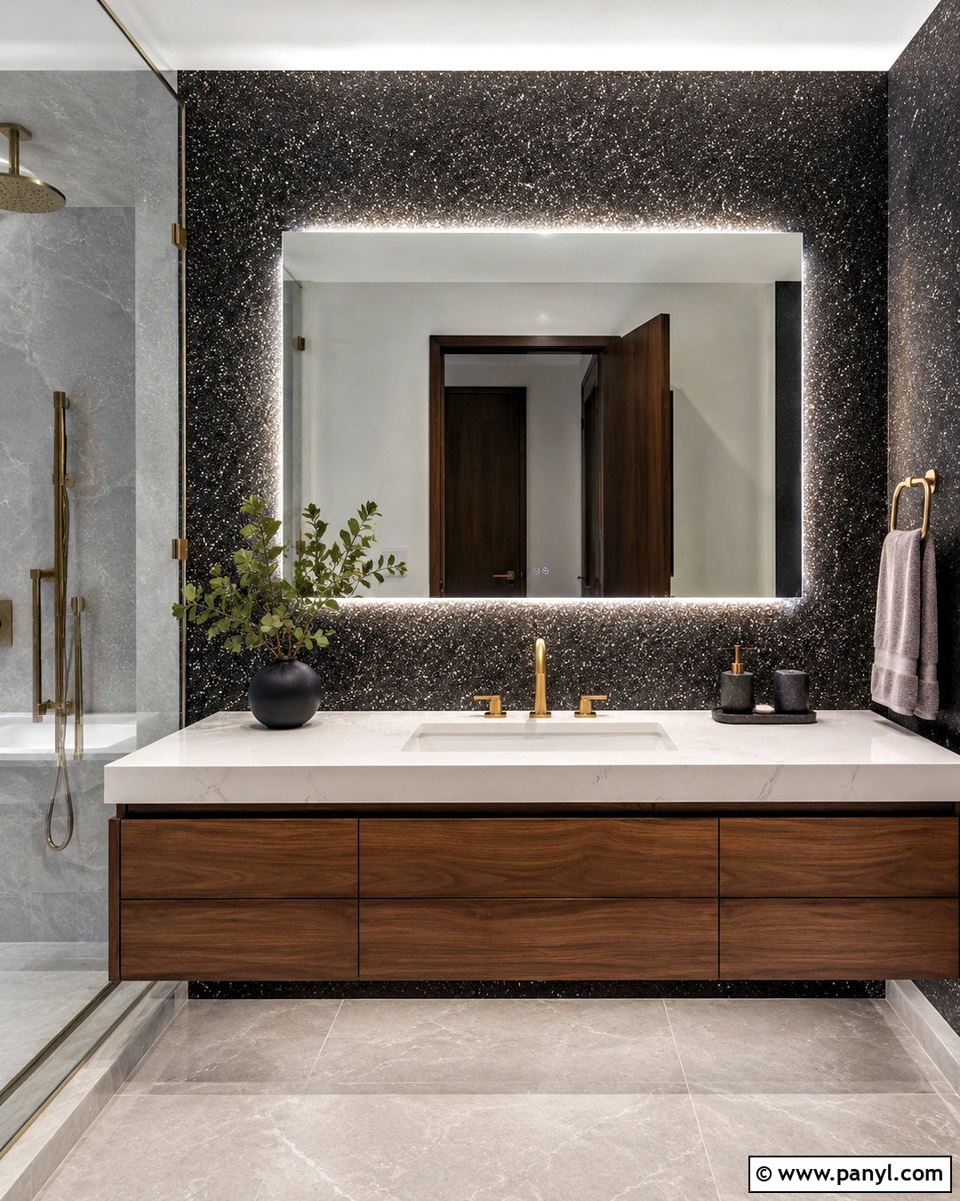 Black Glitter Wallpaper Bathroom Vanity - 20 black glittery wallpaper ideas