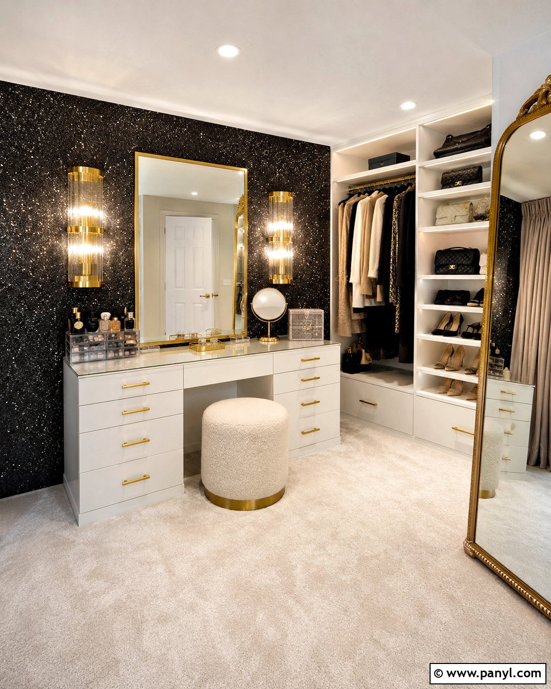 Black Glitter Wallpaper Dressing Room - 20 black glittery wallpaper ideas