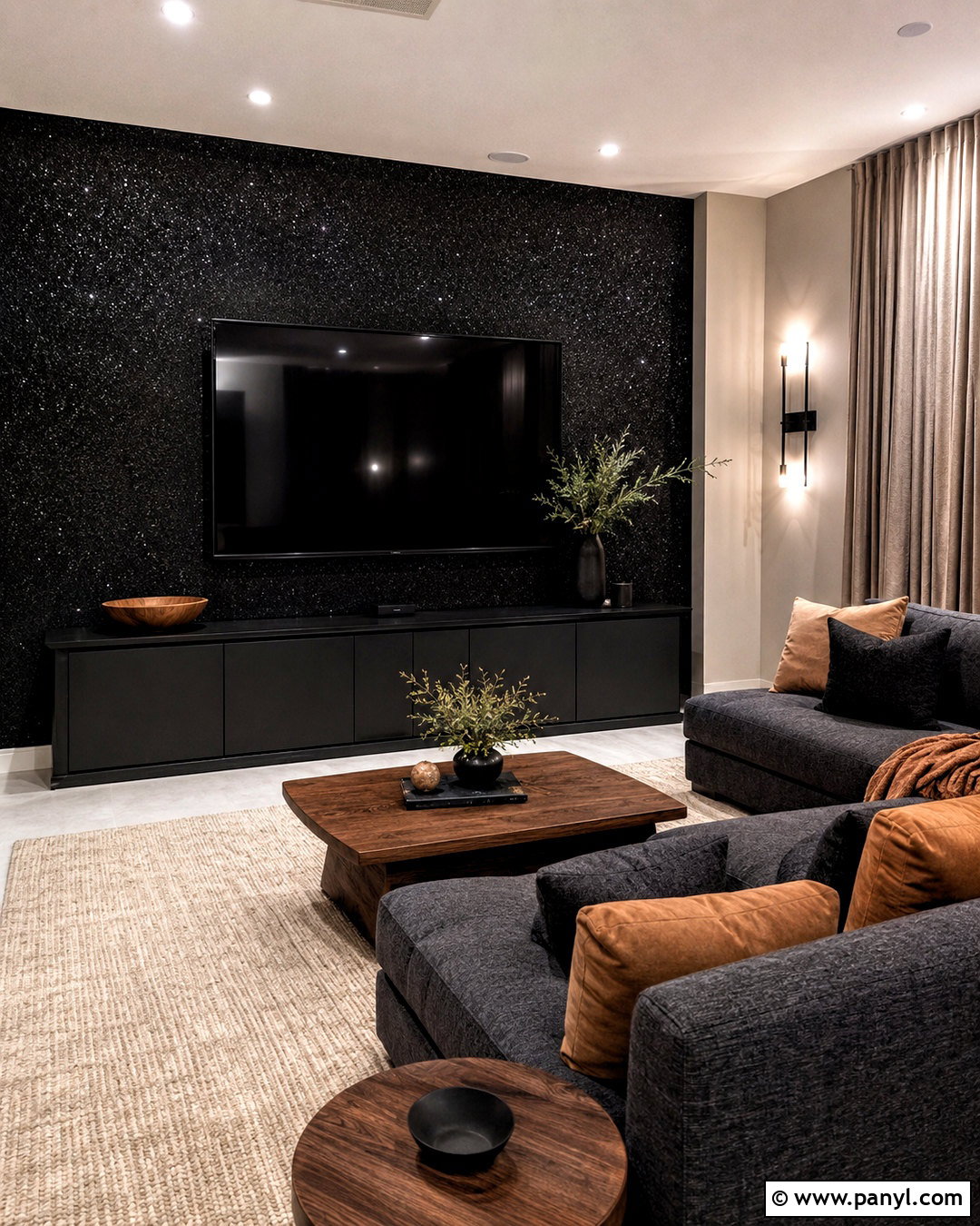 Black Glitter Wallpaper Media Room - 20 black glittery wallpaper ideas