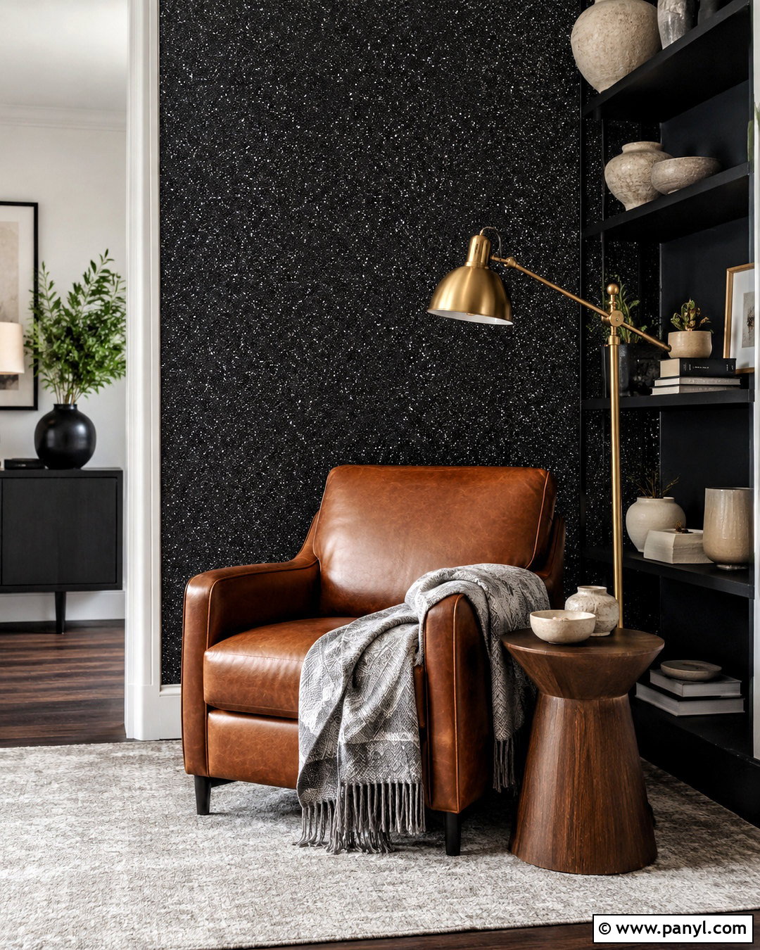 Black Glitter Wallpaper Reading Nook - 20 black glittery wallpaper ideas