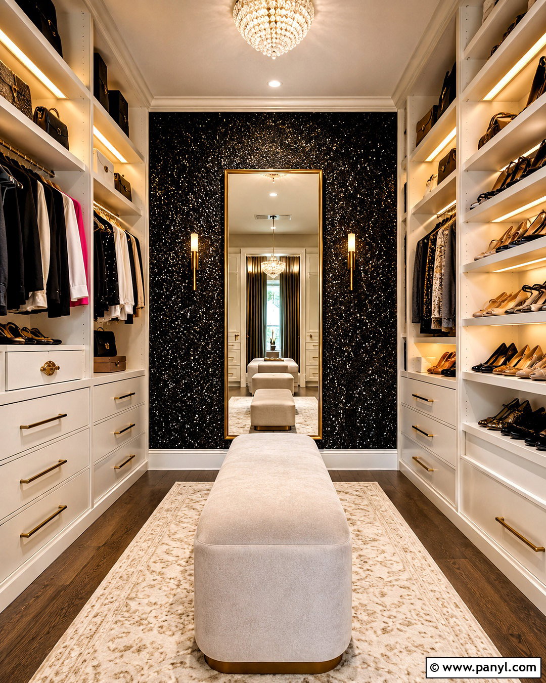 Black Glitter Wallpaper Walk-In Closet - 20 black glittery wallpaper ideas