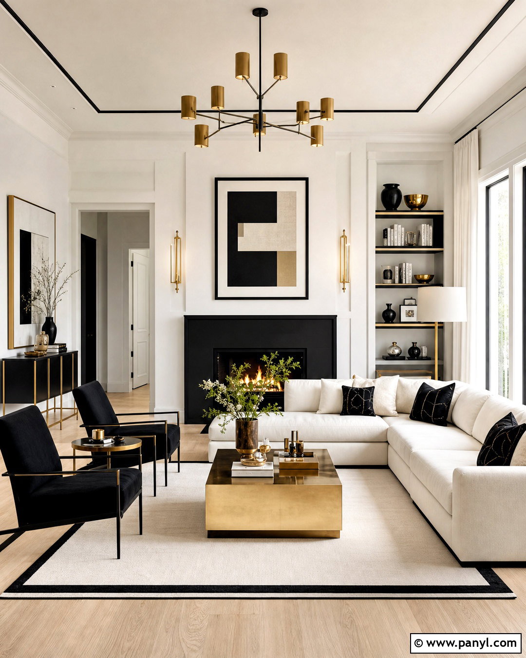 Black Gold And White Living Room - 20 gold and white living room ideas