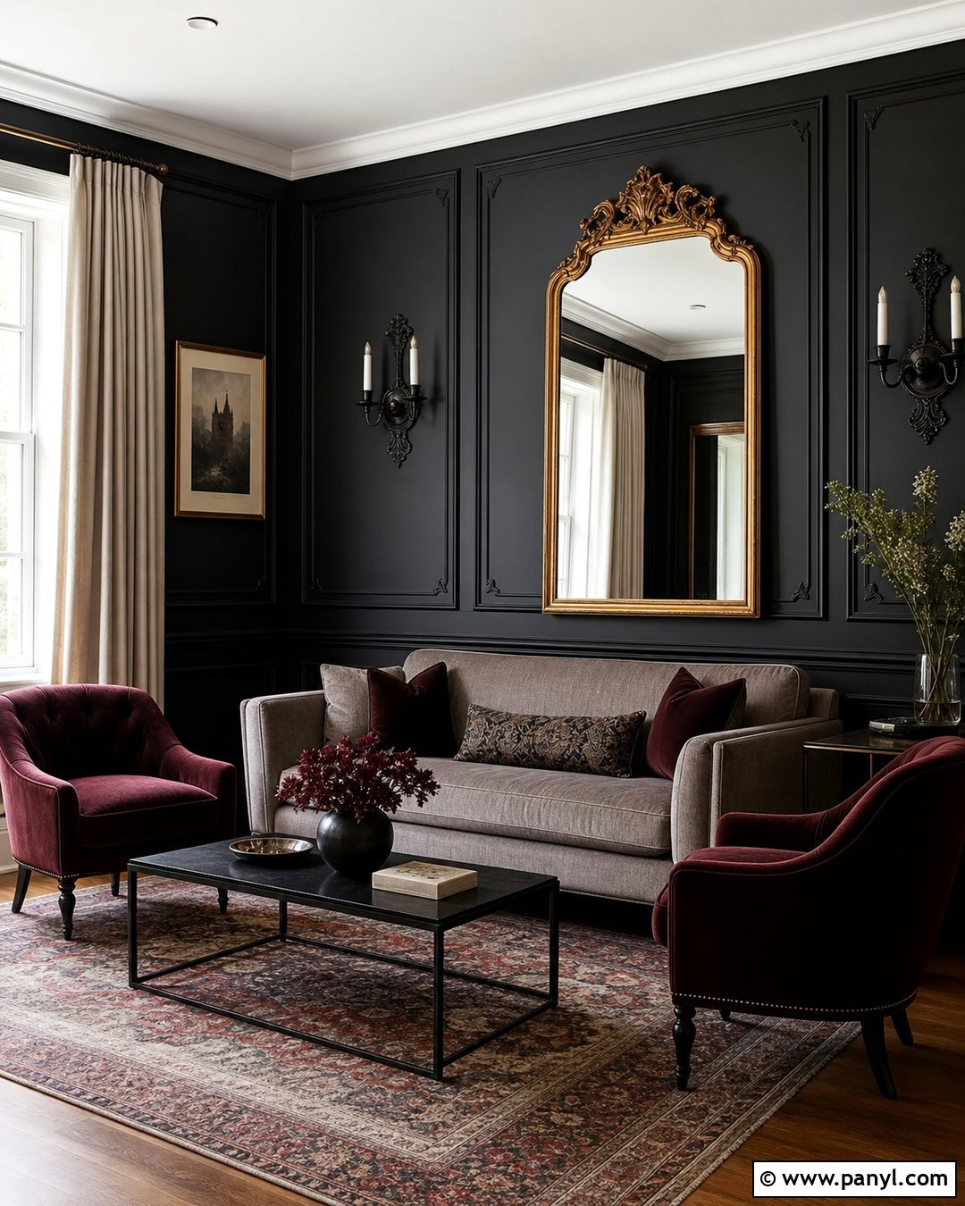 Black Gothic Wall Paneling - 30 Gothic Walls