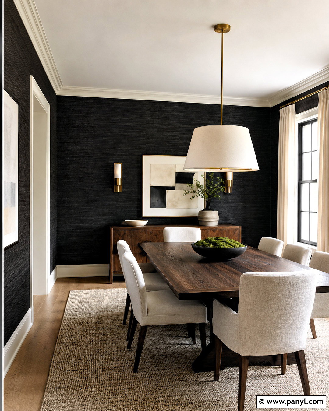 Black Grasscloth Dining Room Wall - 20 black textured wall ideas