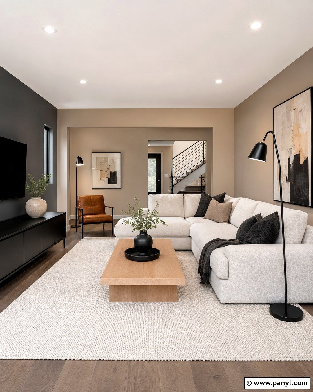 Black Gray White And Tan Living Room Walls - 20 Each Wall Different Color Ideas