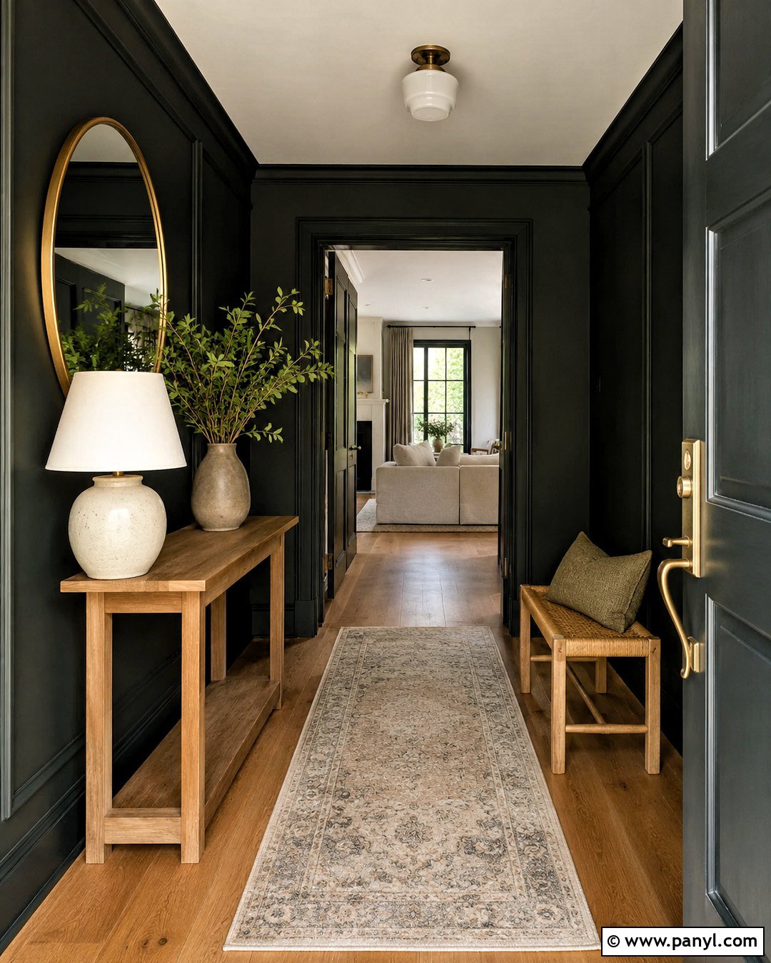 Black Green Entryway - 20 dark room colors