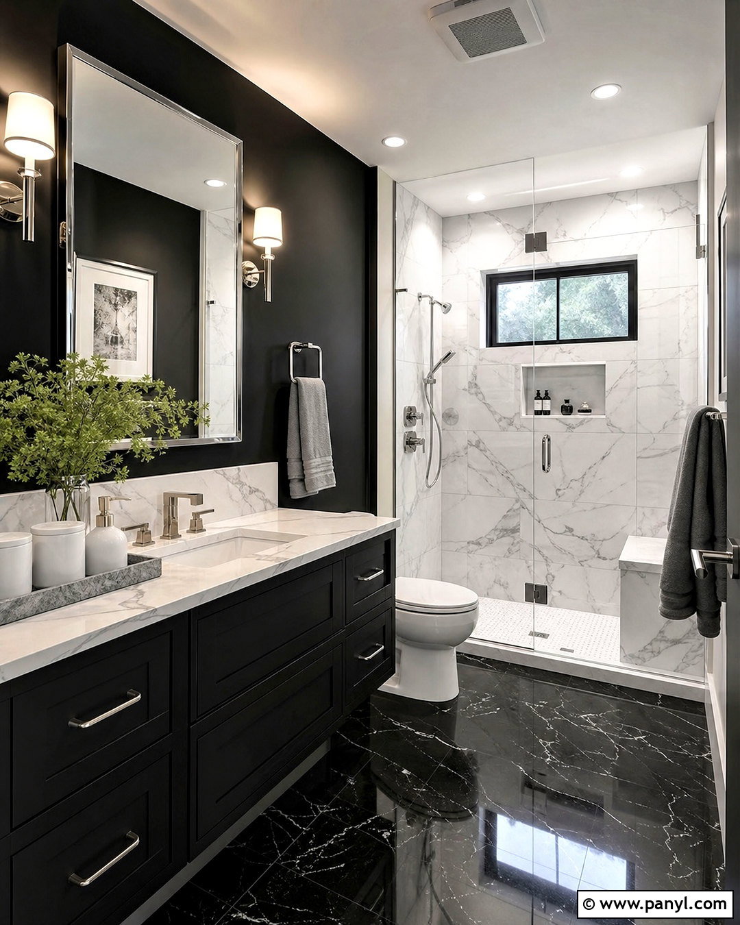 Black Guest Bathroom With Marble - 20 black guest bathroom ideas