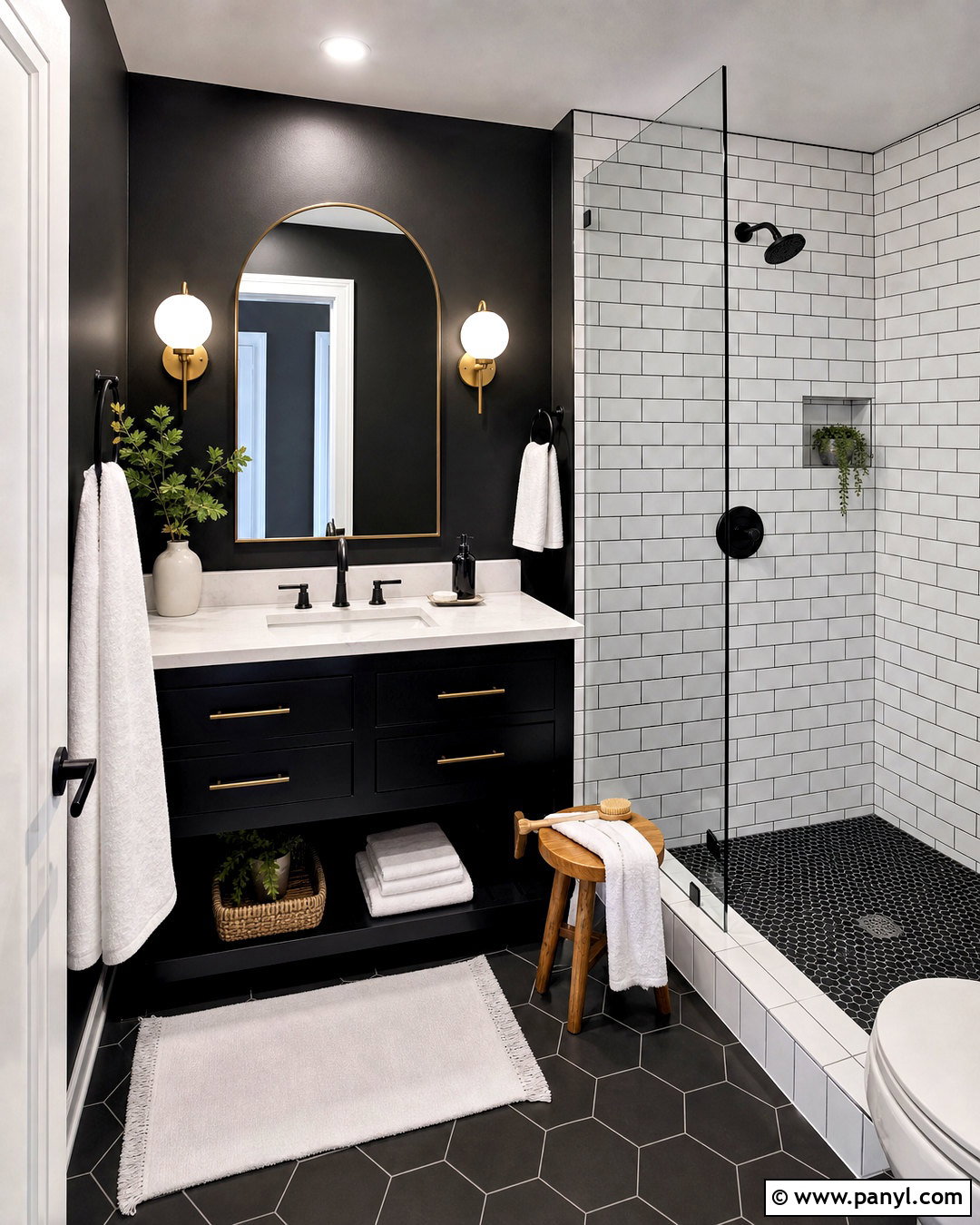 Black Guest Bathroom With White Subway Tile - 20 black guest bathroom ideas