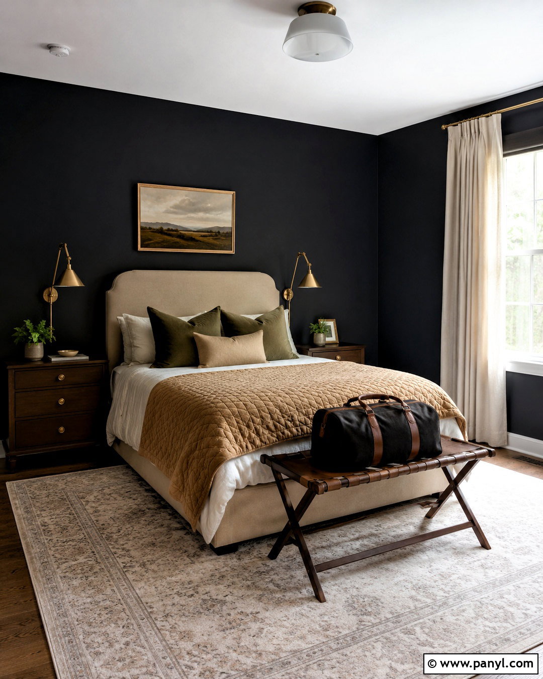 Black Guest Bedroom Walls - 40 Black Painted Walls