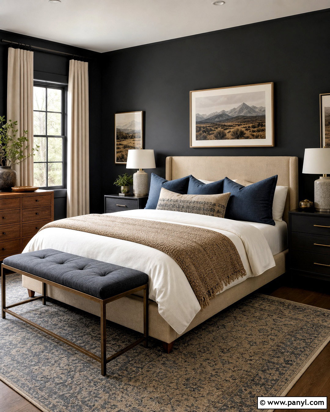 Black Guest Bedroom - 20 black painted bedroom ideas