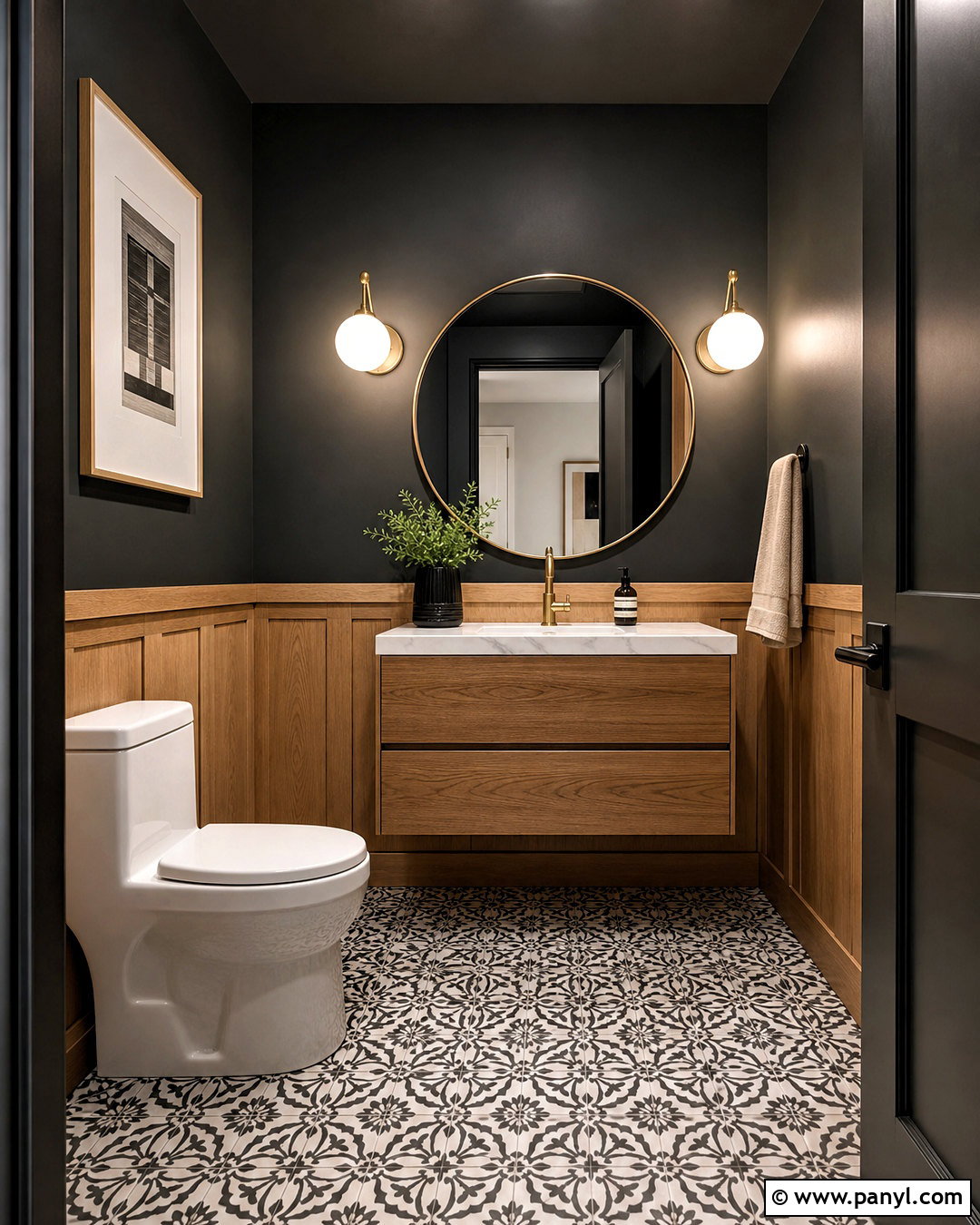 Black Half Bath - 20 half bath paint colors