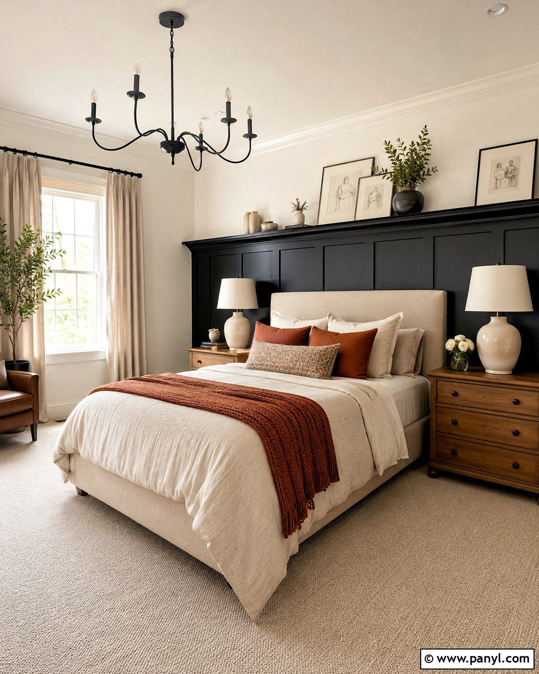 Black Half Wall Paneling Bedroom - 20 black panelling bedroom ideas