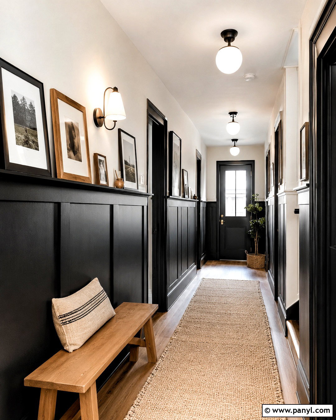 Black Half Wall Paneling Hallway - 20 black wall paneling ideas