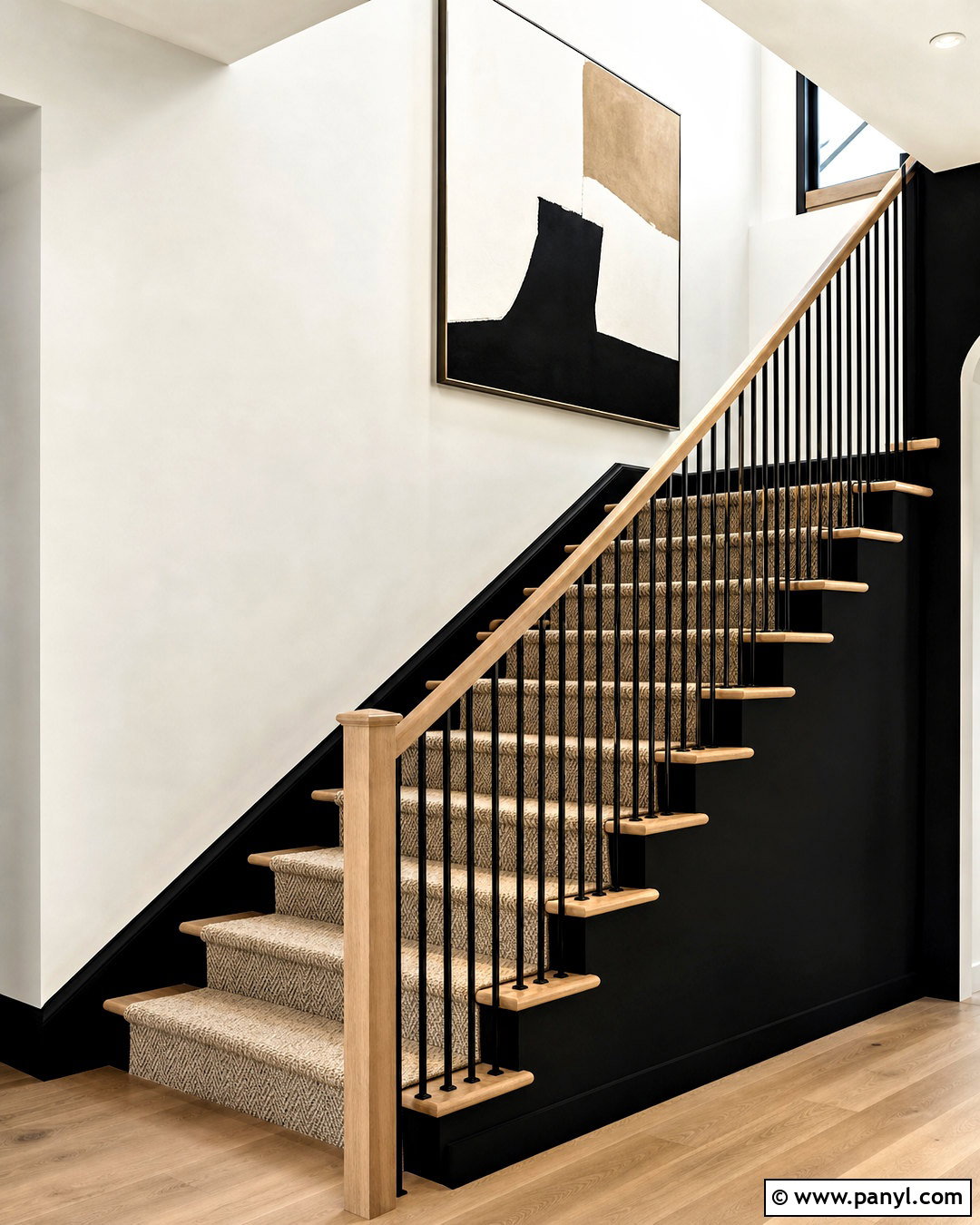 Black Half Wall Staircase - 20 painting half wall ideas