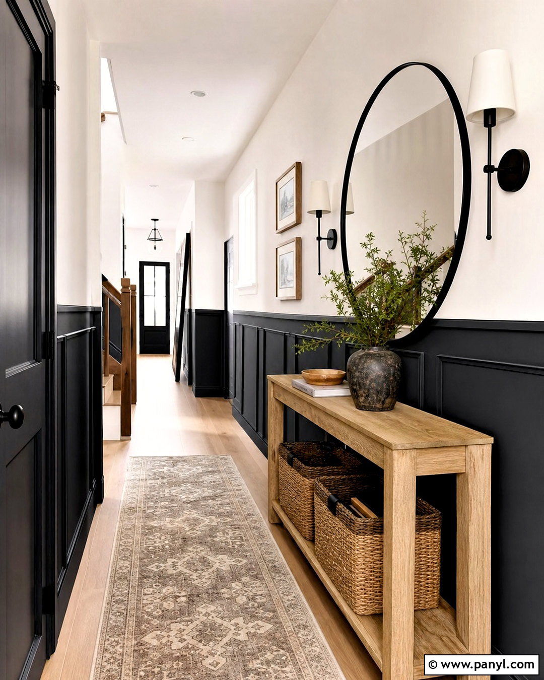 Black Half Wall With Neutral Paint - 20 half wall accent ideas