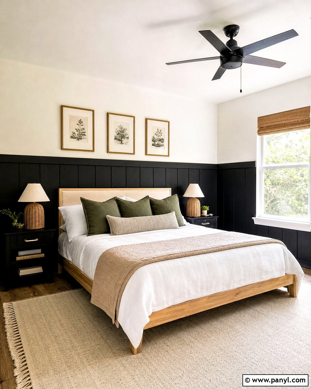 Black Half Wall - 20 black statement wall ideas