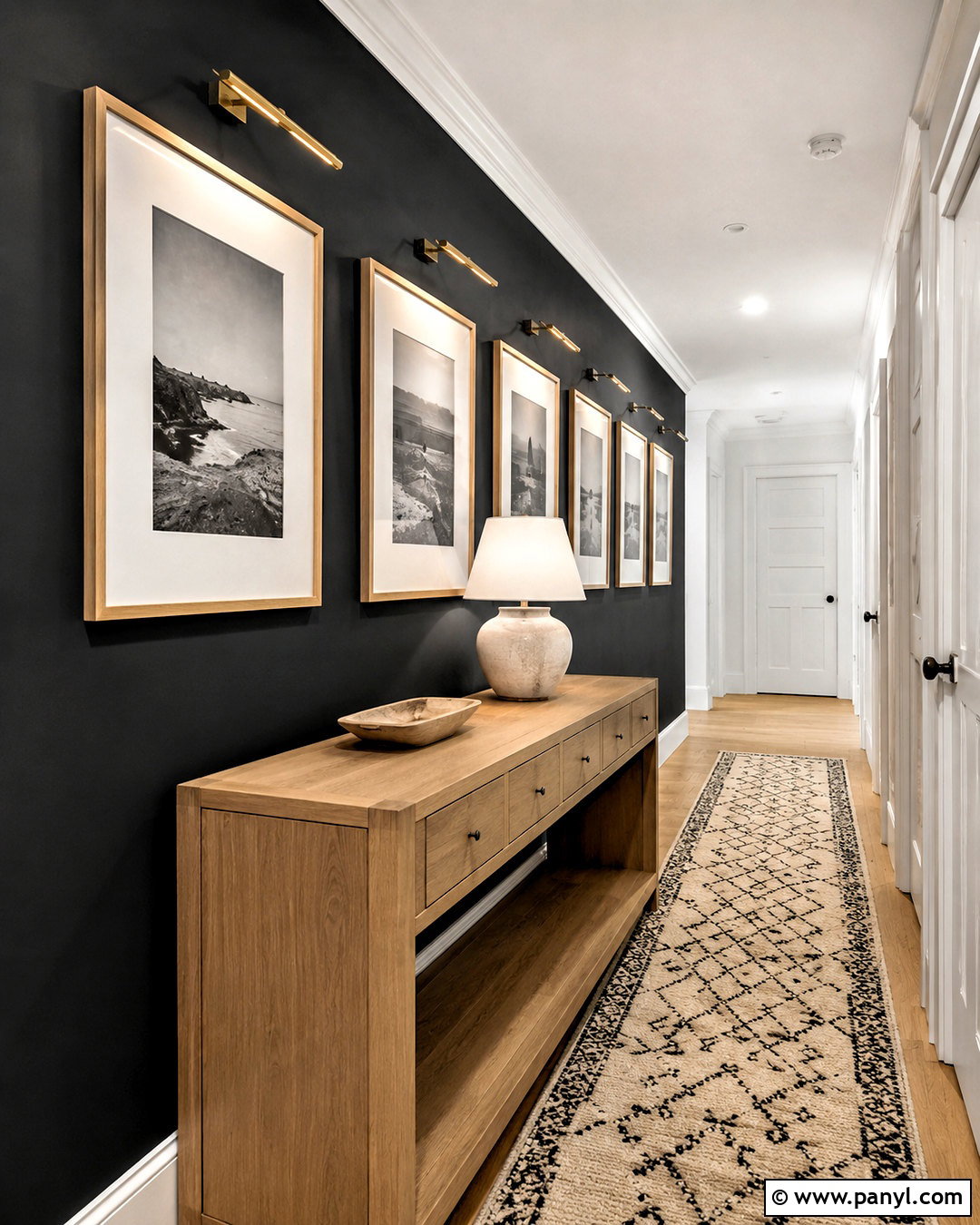 Black Hallway Wall - 20 black wall decor ideas