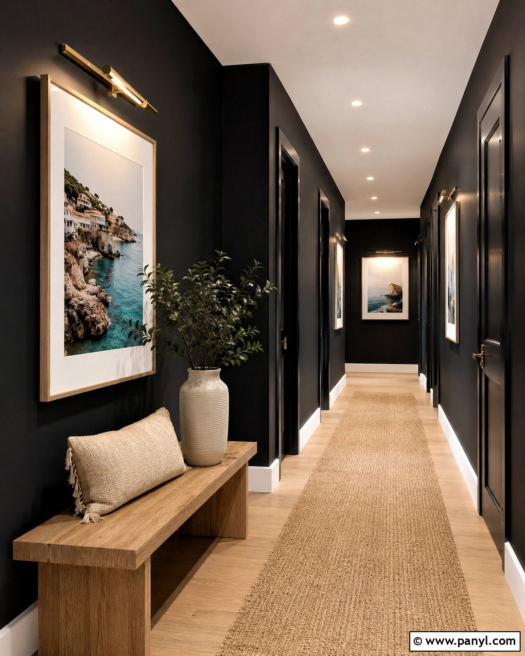 Black Hallway Walls - 40 Black Painted Walls