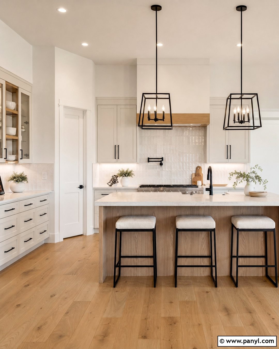 Black Hardware With Alabaster Walls And White Cabinets - 25 Alabaster Walls With White Cabinets