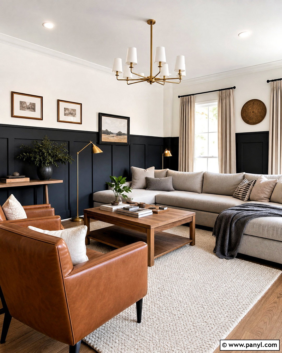Black High Wainscoting Living Room - 20 high wainscoting ideas
