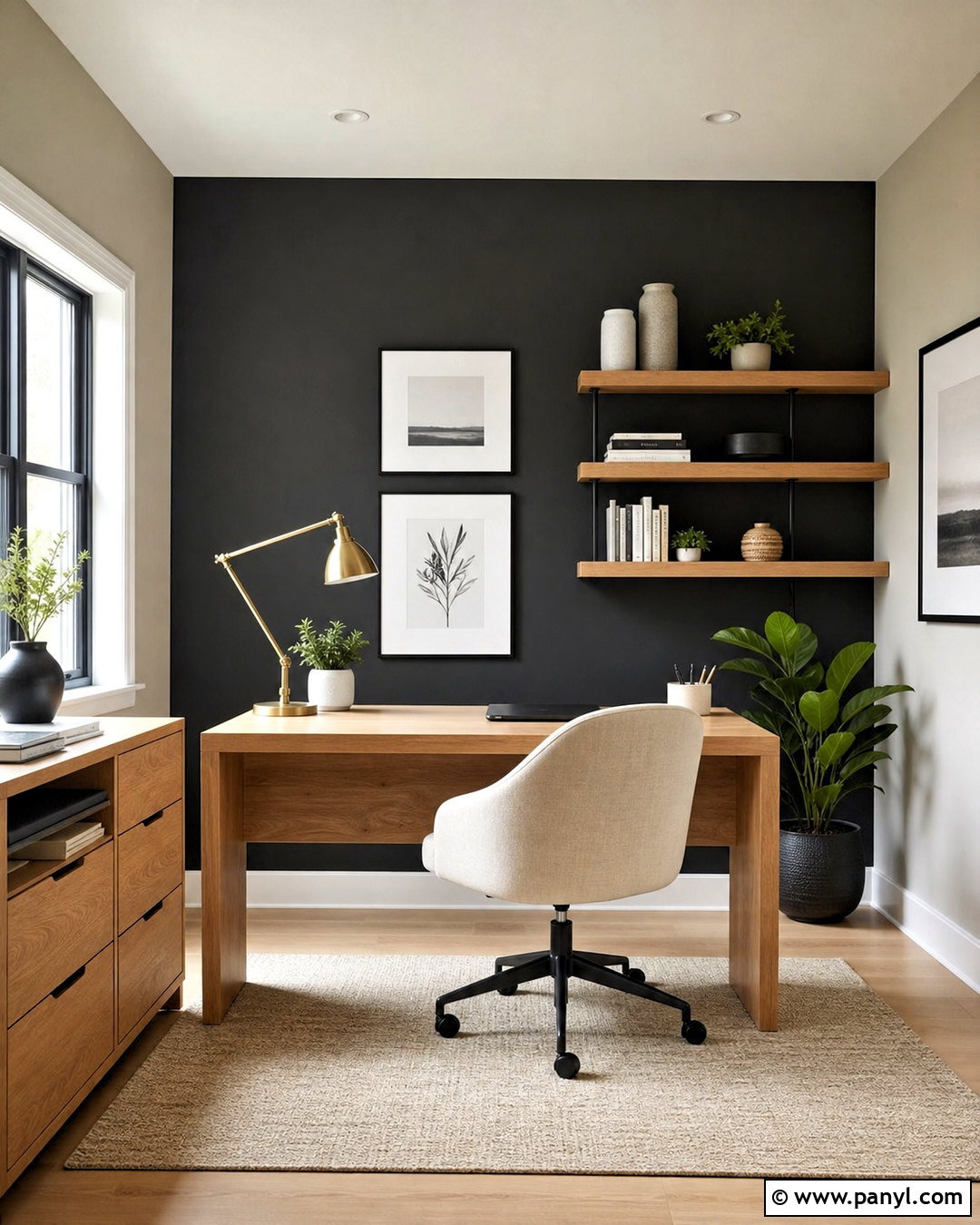 Black Home Office Accent Wall - 20 accent wall paint ideas