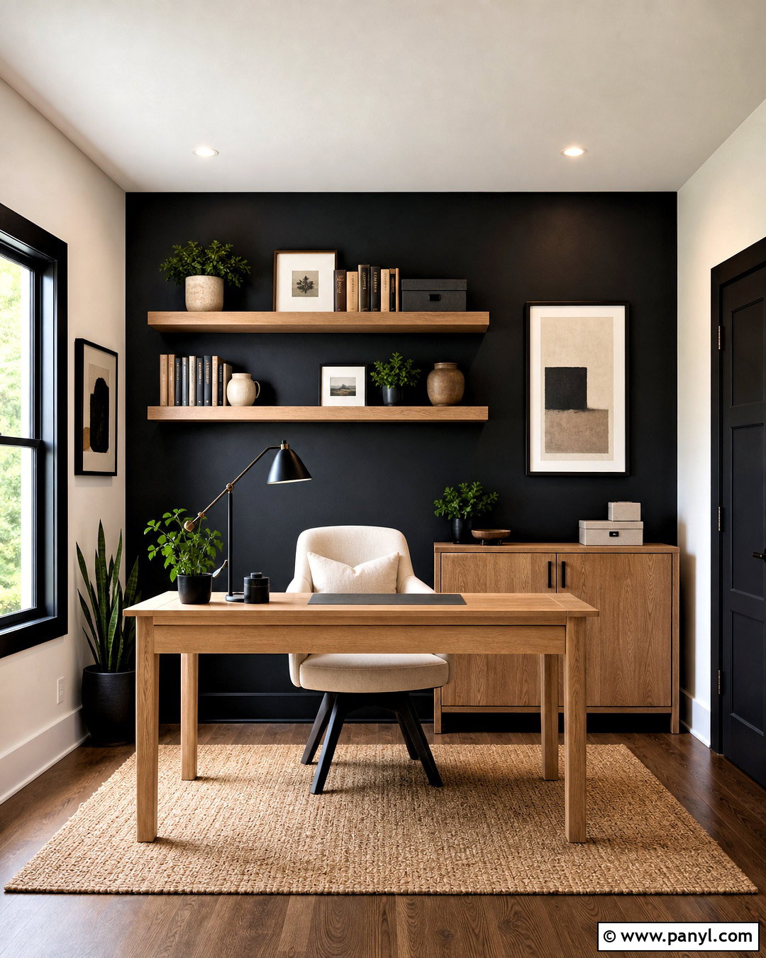 Black Home Office Wall - 20 black wall background ideas