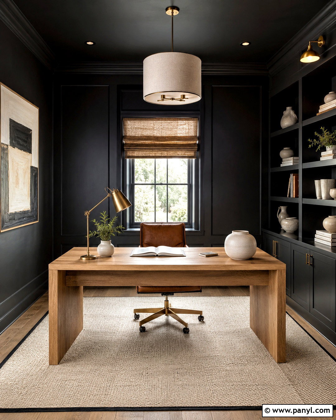 Black Home Office Walls And Ceiling - 20 dark walls and ceiling ideas