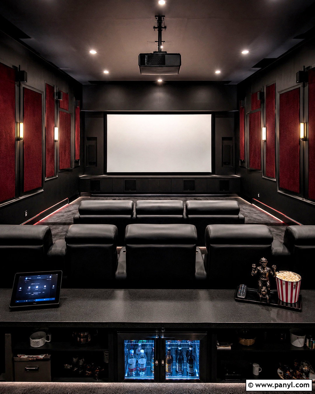 Black Home Theater Projector Room - 20 projector setup ideas