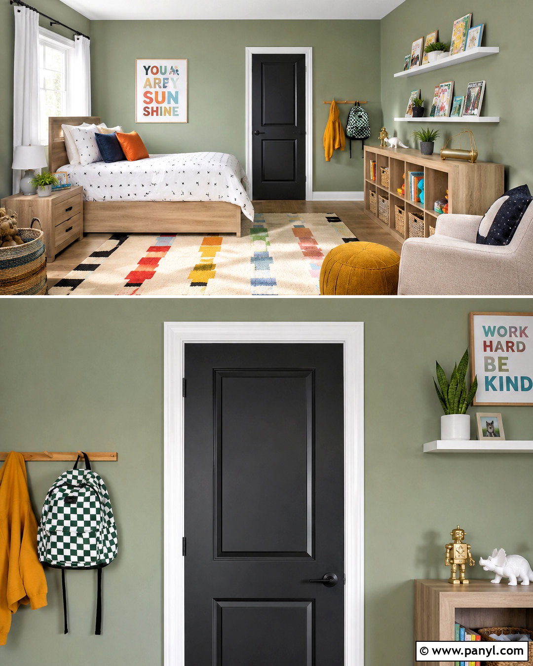 Black Kids Bedroom Door With White Trim - 20 black interior doors with white trim ideas